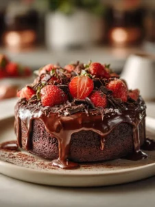 Delicious slice of Chocolate Ricotta Cake topped with chocolate shavings