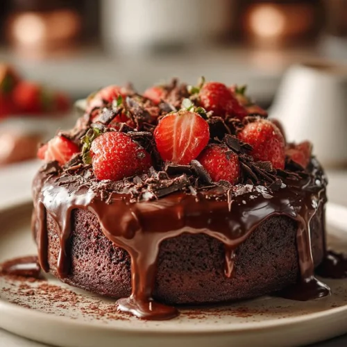 Delicious slice of Chocolate Ricotta Cake topped with chocolate shavings