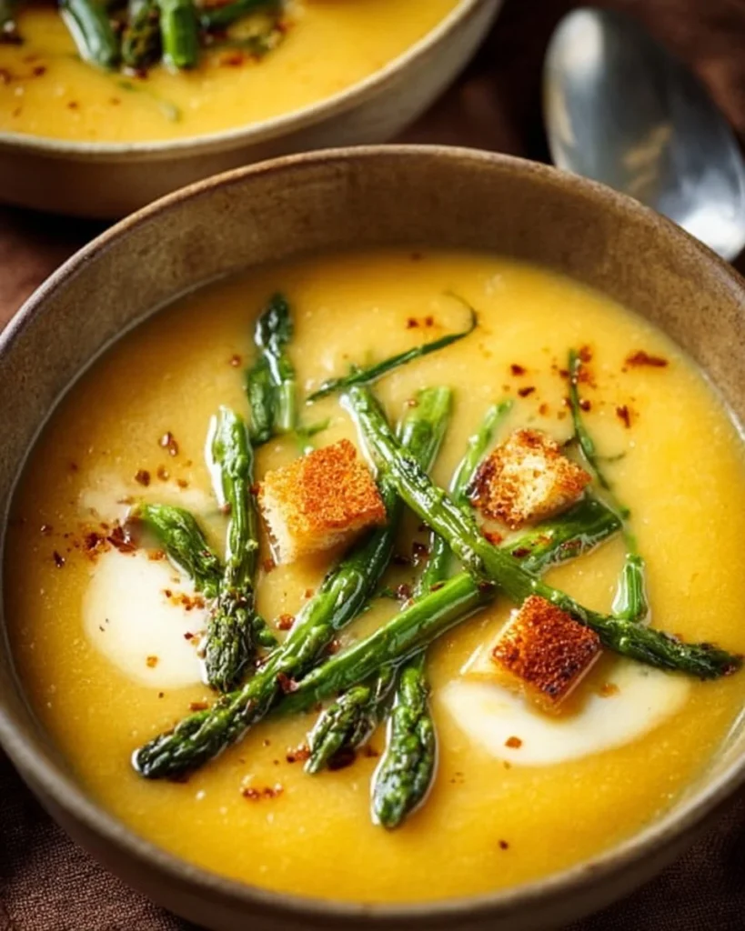 Bowl of cozy vegan potato soup garnished with fresh herbs