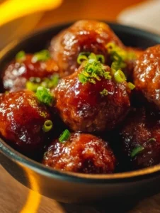 Crockpot BBQ meatballs served as a delicious appetizer