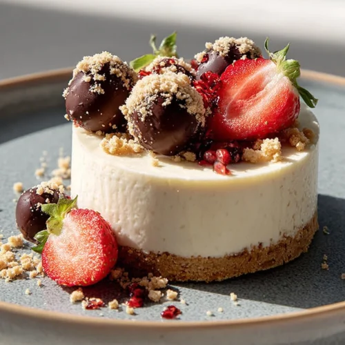 Delicious Easter Cheesecake topped with festive decorations and vibrant colors.