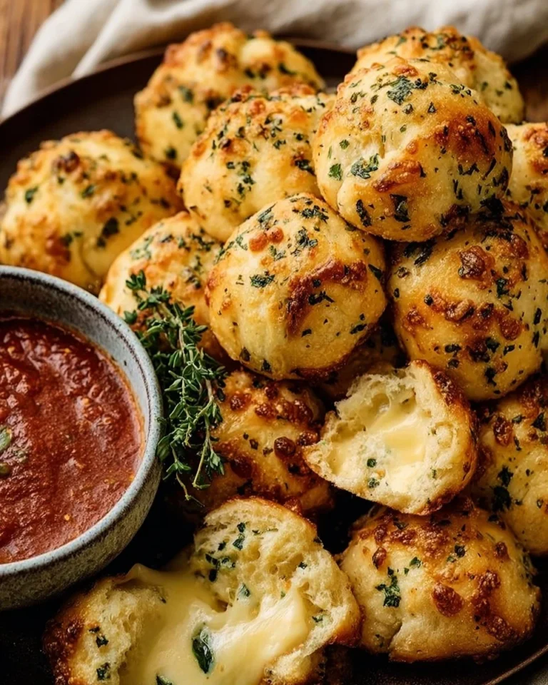 Plate of deliciously cheesy garlic knots topped with parsley