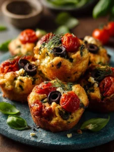 Delicious homemade focaccia muffins fresh out of the oven