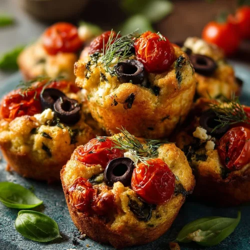 Delicious homemade focaccia muffins fresh out of the oven