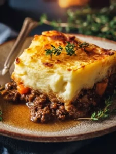 Classic Mum's Traditional Cottage Pie with mashed potatoes and meat filling.