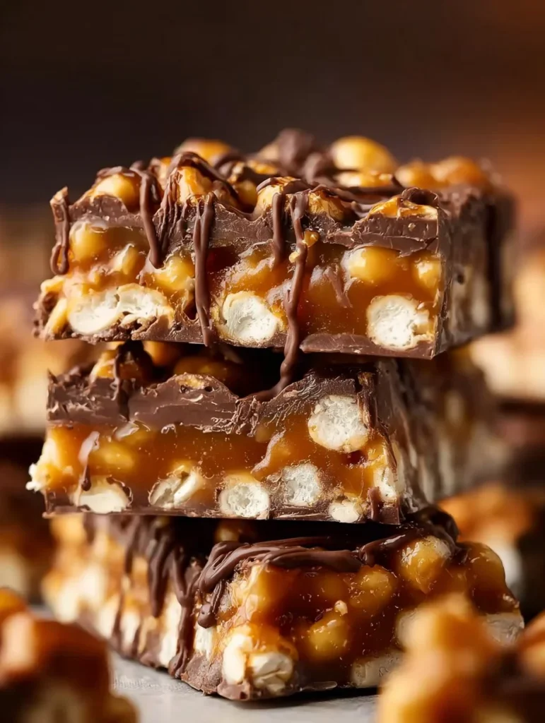 Delicious salted caramel pretzel bark with a chocolate coating and sea salt sprinkles.