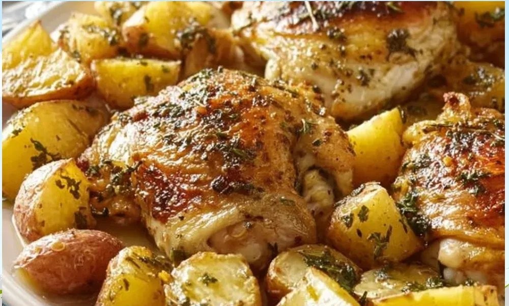 Exquisite Greek Lemon Chicken and Potatoes