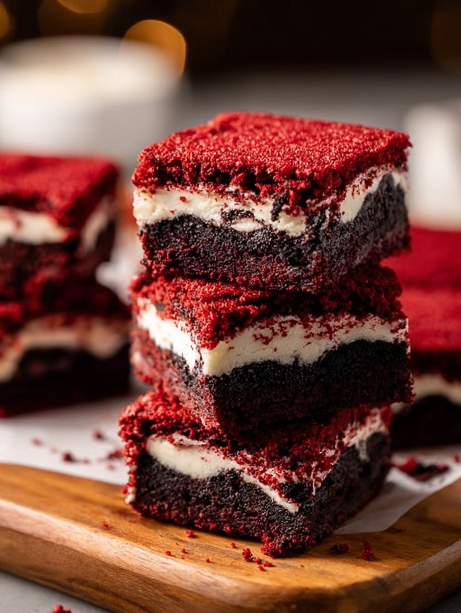 Red Velvet Cookies and Cream Brownies