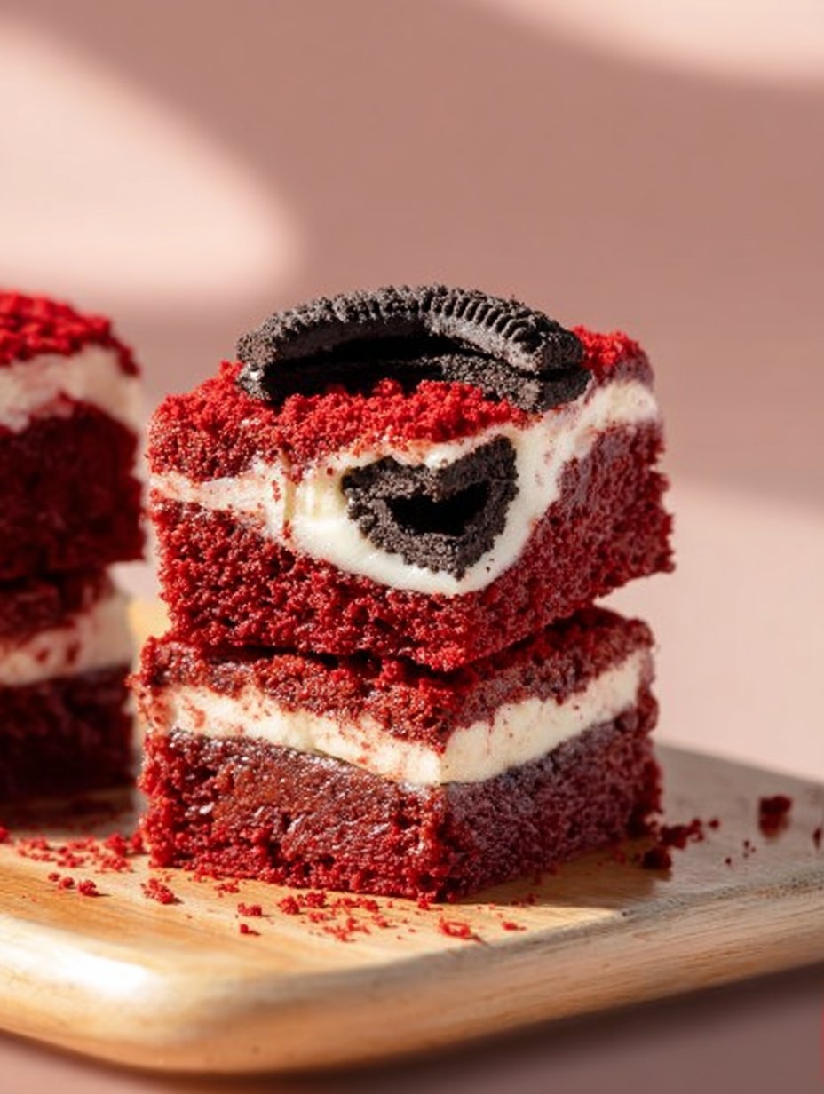 Red Velvet Cookies and Cream Brownies