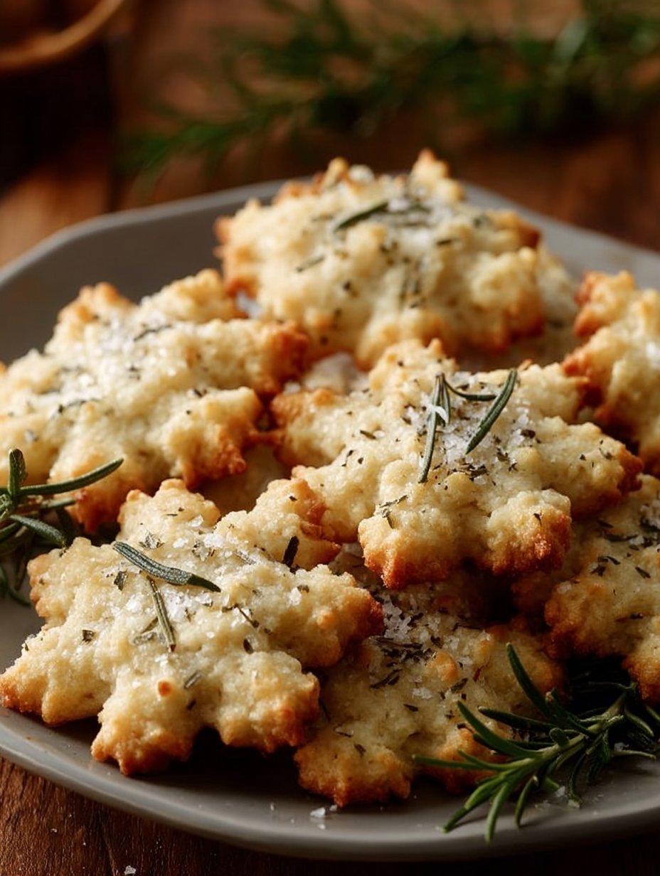 Savory Rosemary-Parmesan Snowflake Cookies