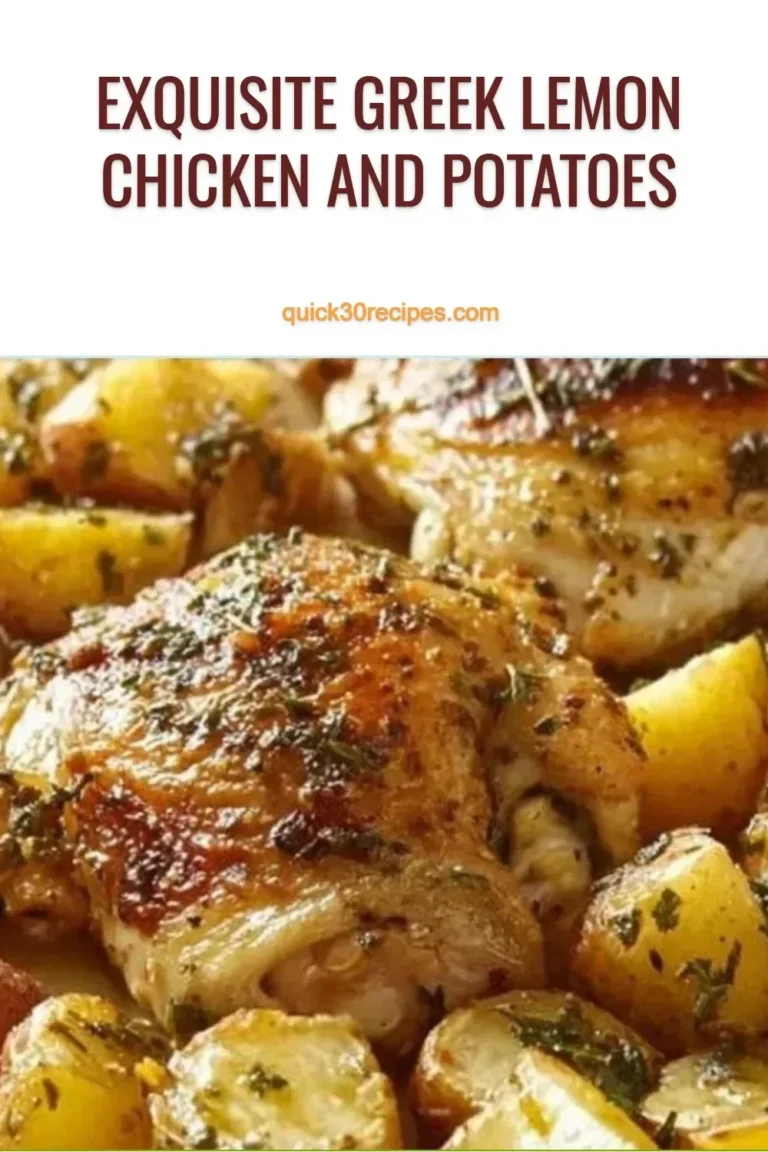 Plate of exquisite Greek Lemon Chicken with potatoes garnished with herbs