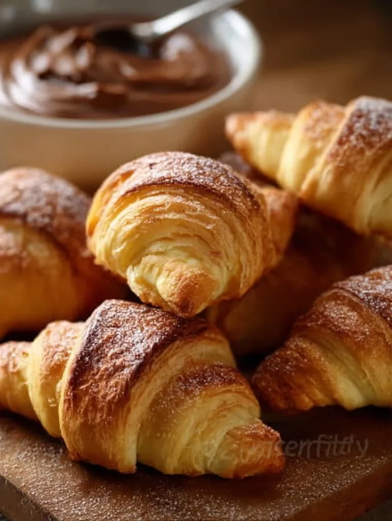 Nutella Crescent Rolls baked Golden Brown with chocolate filling