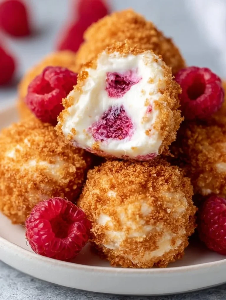 Delicious Raspberry Cheesecake Bites topped with fresh raspberries