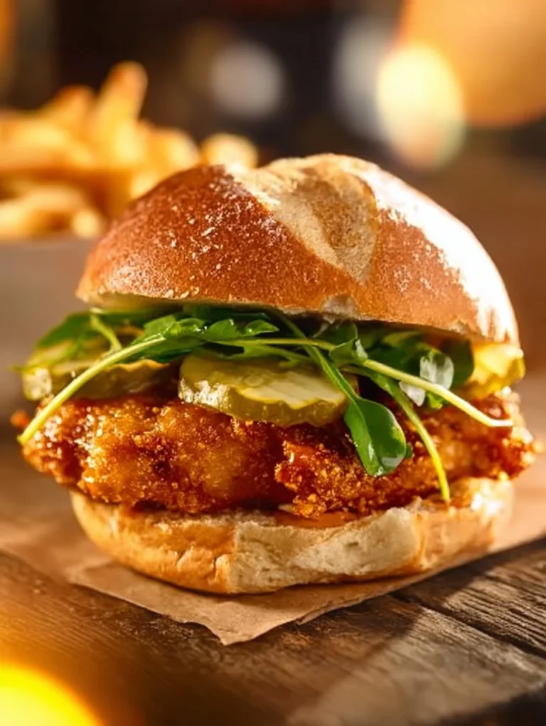 Delicious spicy chicken sandwich with fresh toppings and zesty sauce