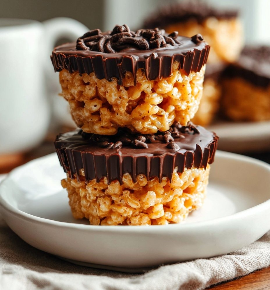 Chocolate Peanut Butter Rice Krispie Cups