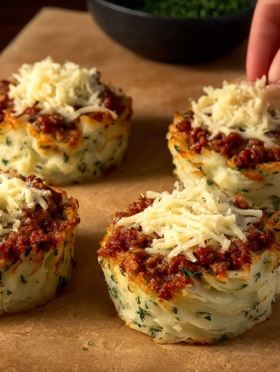 Stuffed Mashed Potato Nests
