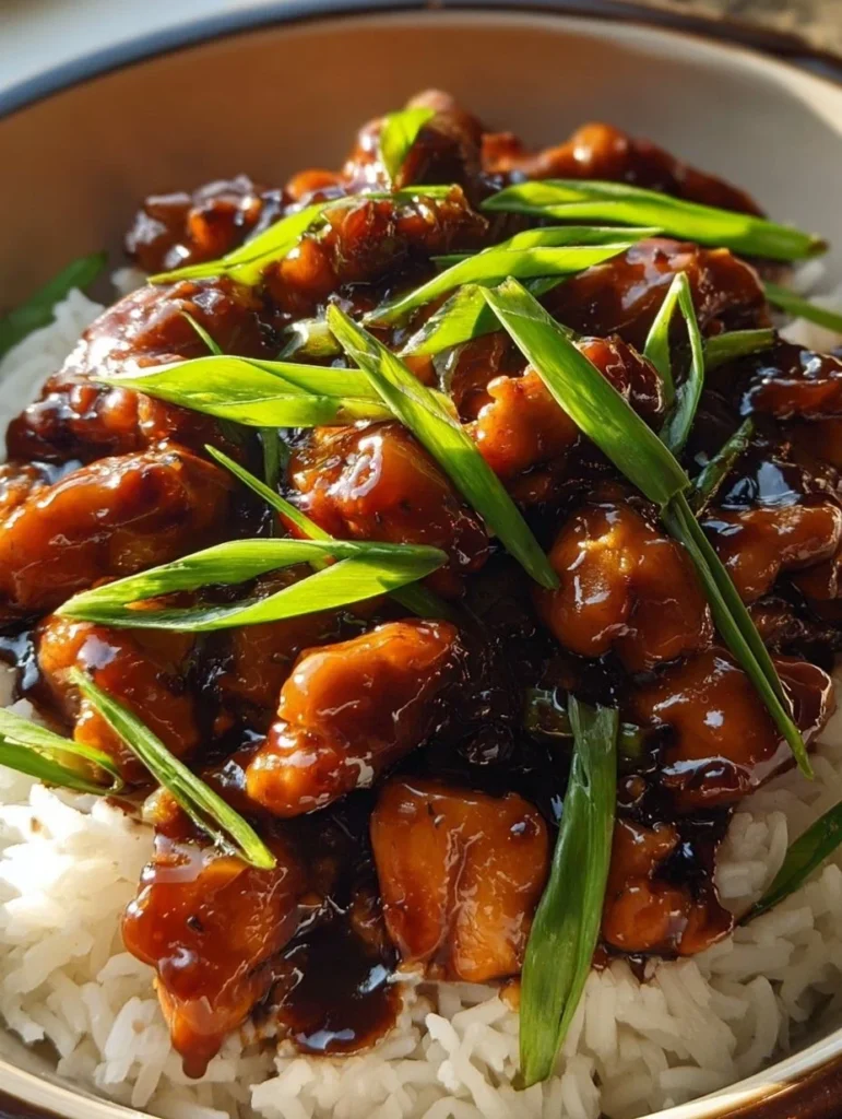 Delicious Mongolian Chicken dish served in a bowl with vibrant colors