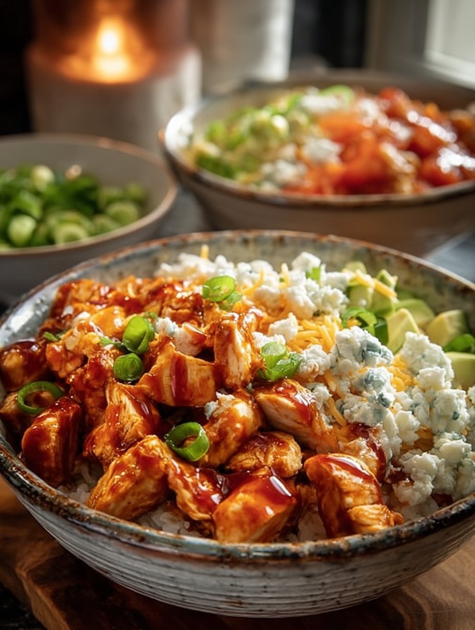 Buffalo Chicken Bowls with a Warm and Savory Bite