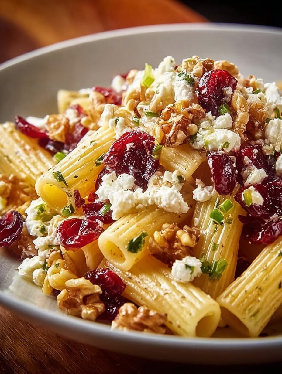 Rigatoni Salad with Feta and Cranberries