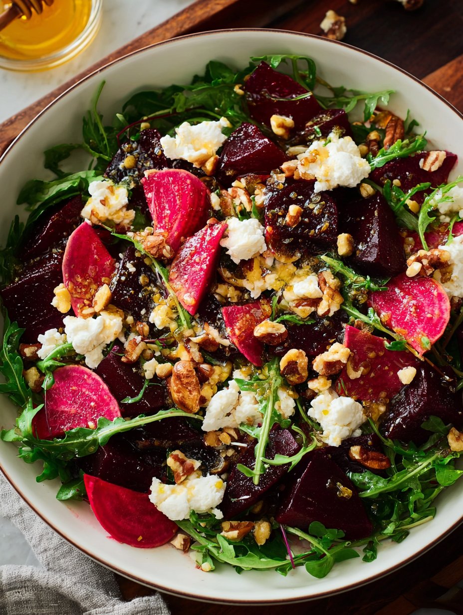 Roasted Beet Salad with Goat Cheese and Honey