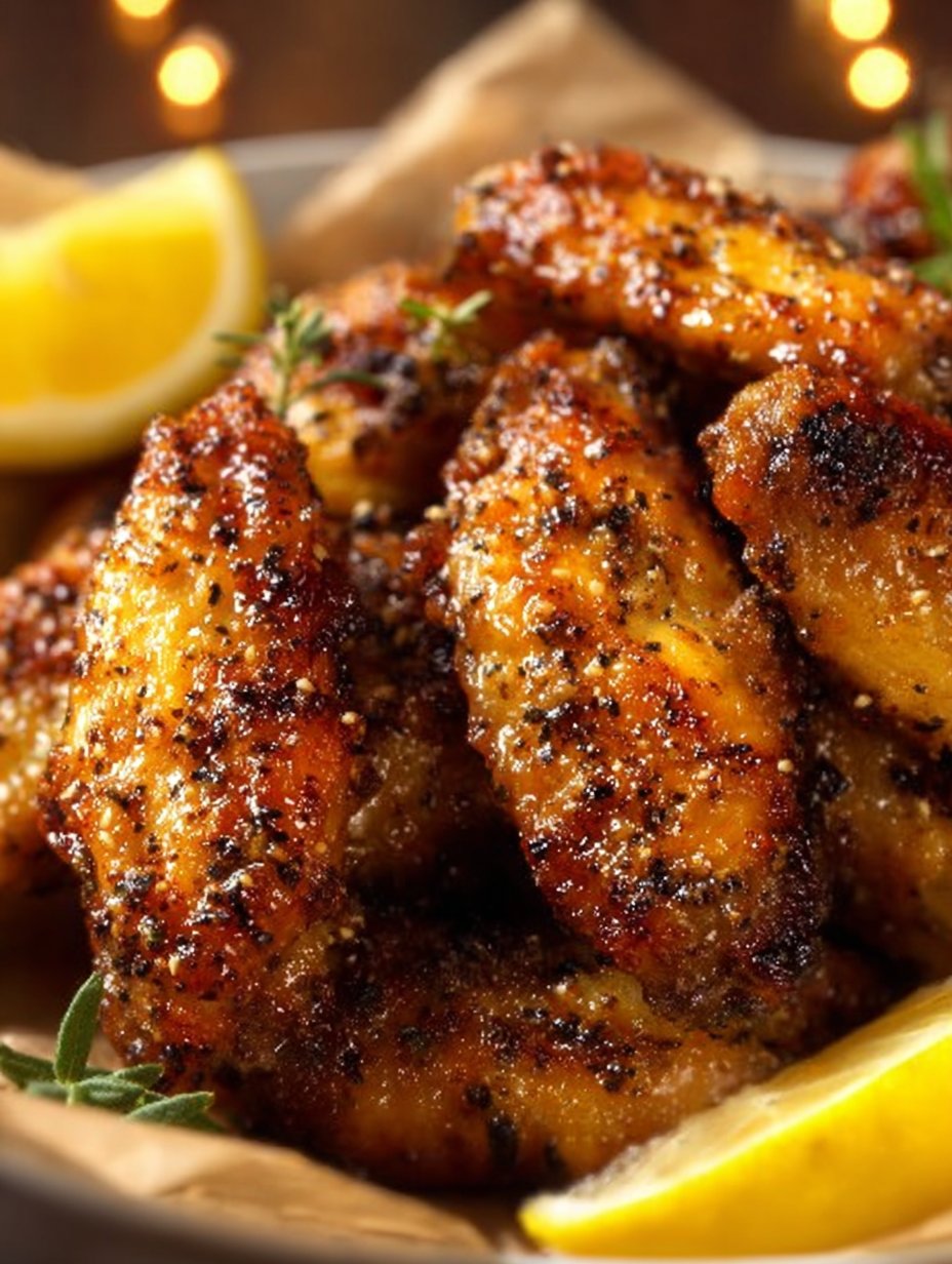 BEST STICKY LEMON PEPPER WINGS