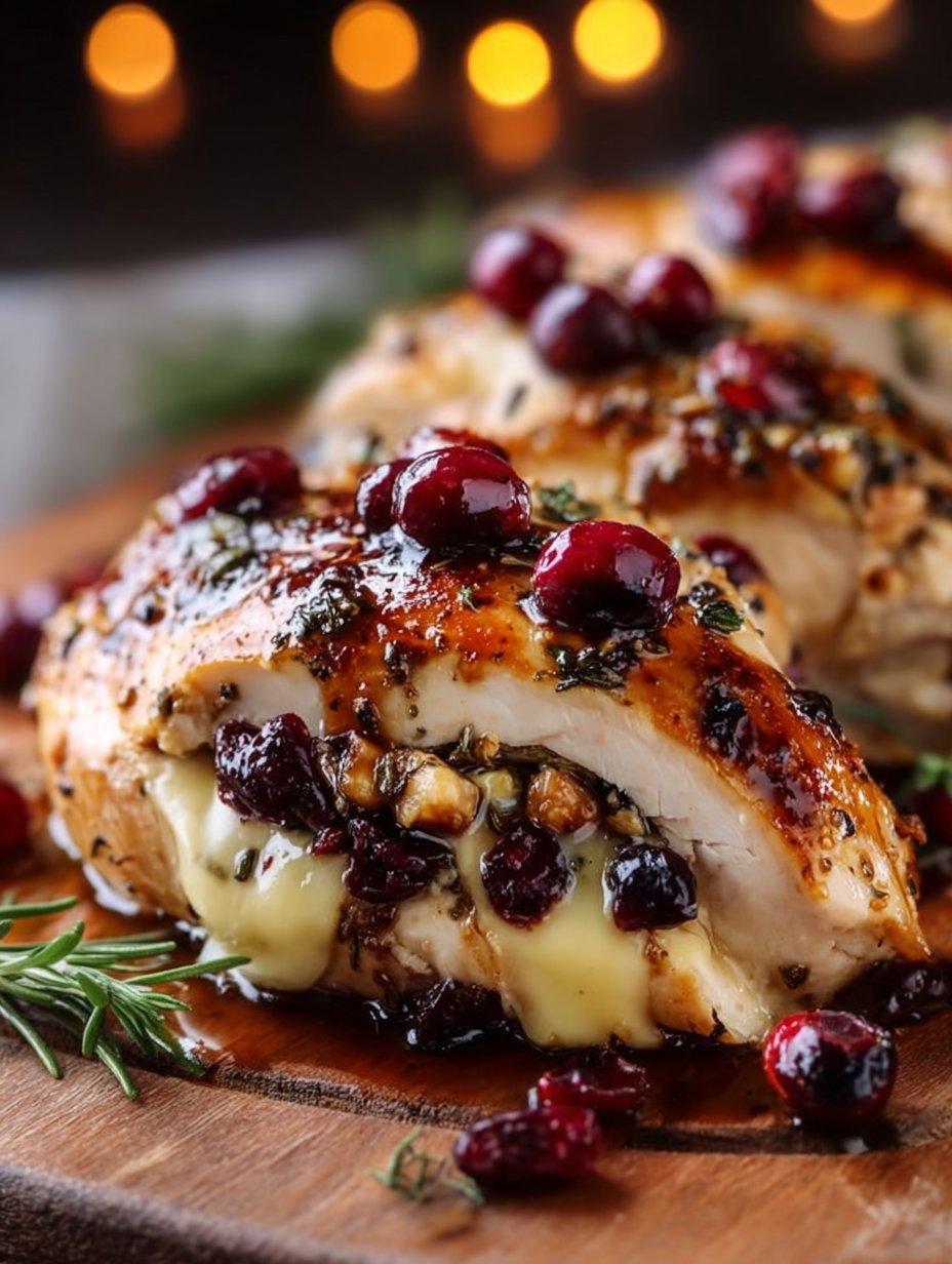Impressive Cranberry Brie Stuffed Chicken