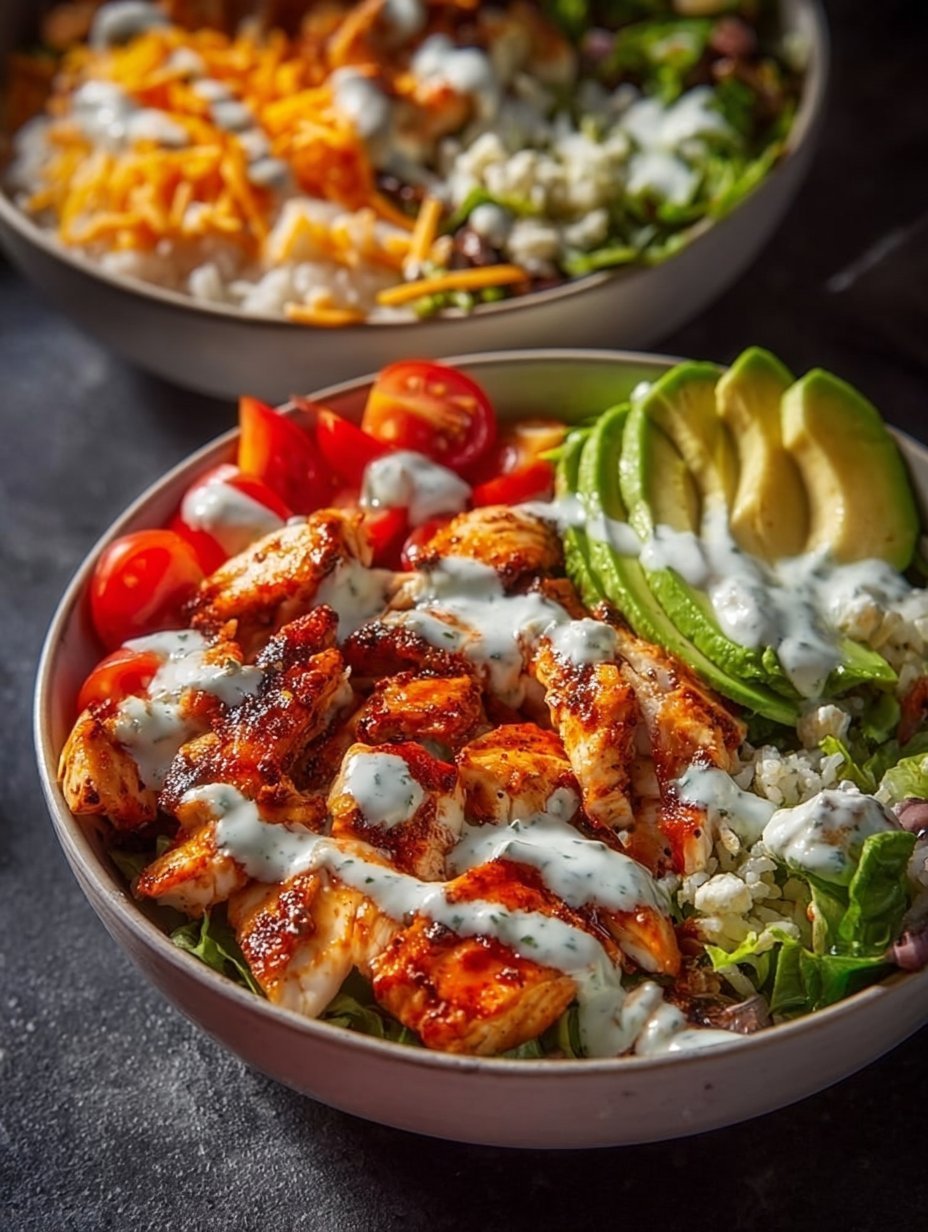 Buffalo Chicken Bowls with a Warm and Savory Bite