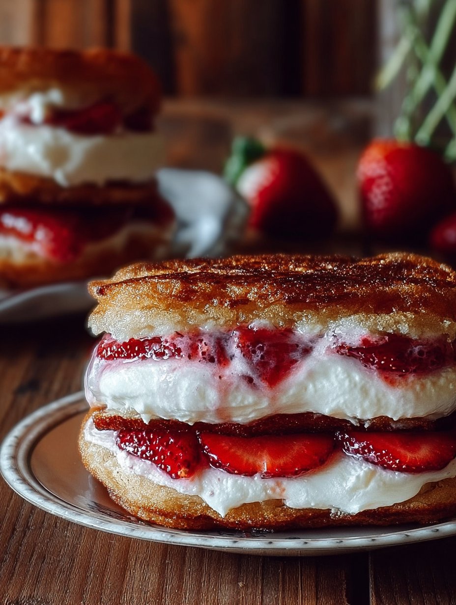 Tasty Fried Strawberry Cheesecake Sandwiches Recipe