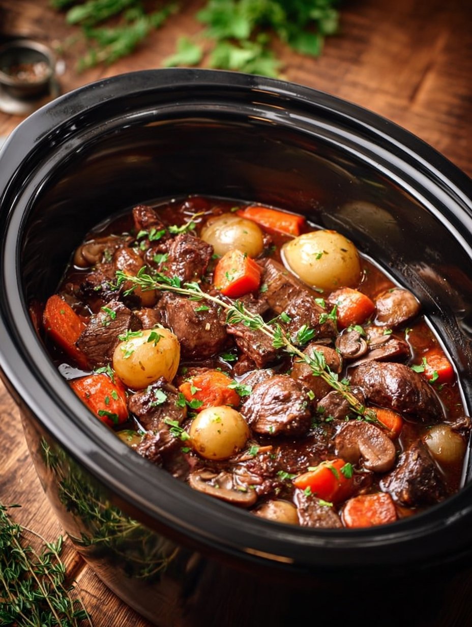 Crockpot Beef Bourguignon