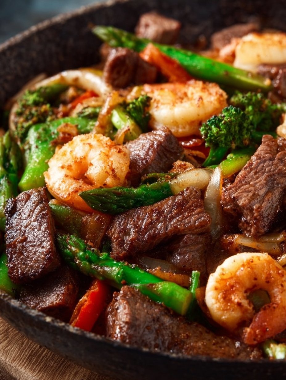 High-Protein Steak and Shrimp Stir-Fry