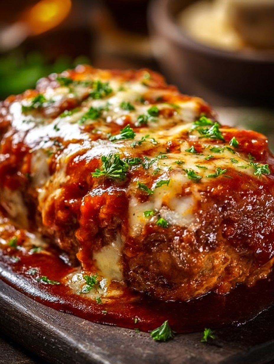 Melt-in-Your-Mouth Garlic Parmesan Chicken Meatloaf