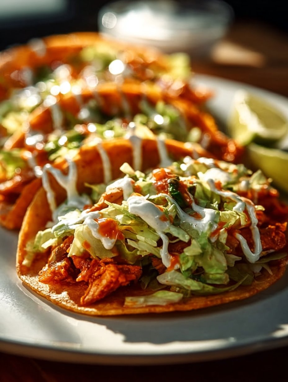 Buffalo Chicken Smash Burger Tacos