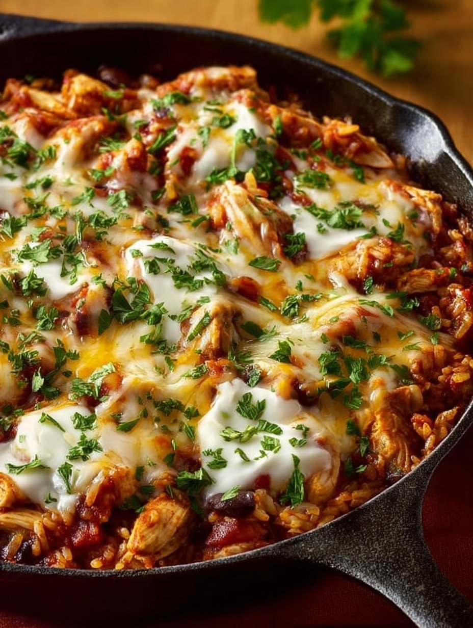 Chicken Rice Enchilada Skillet