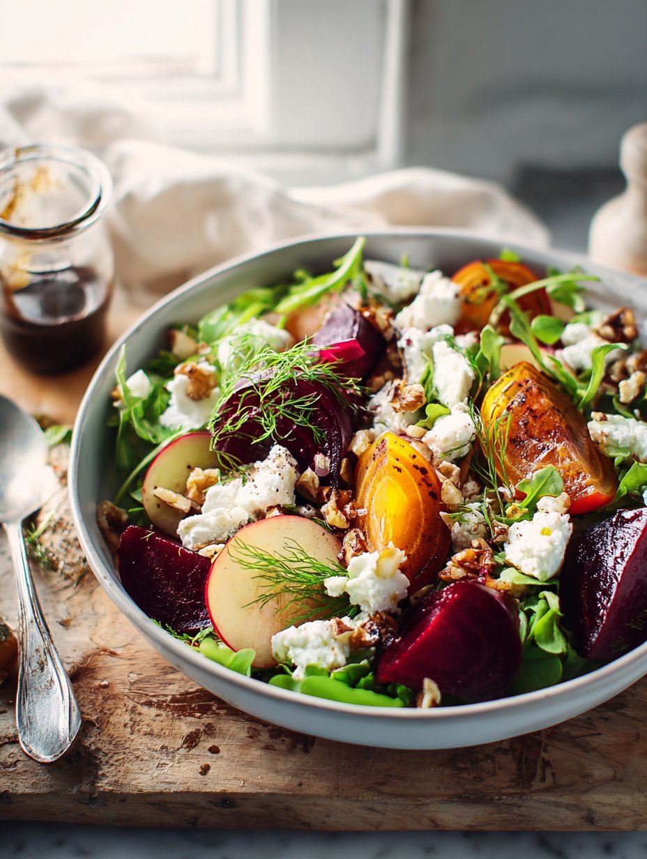 Beet Salad with Goat Cheese and Balsamic Dressing