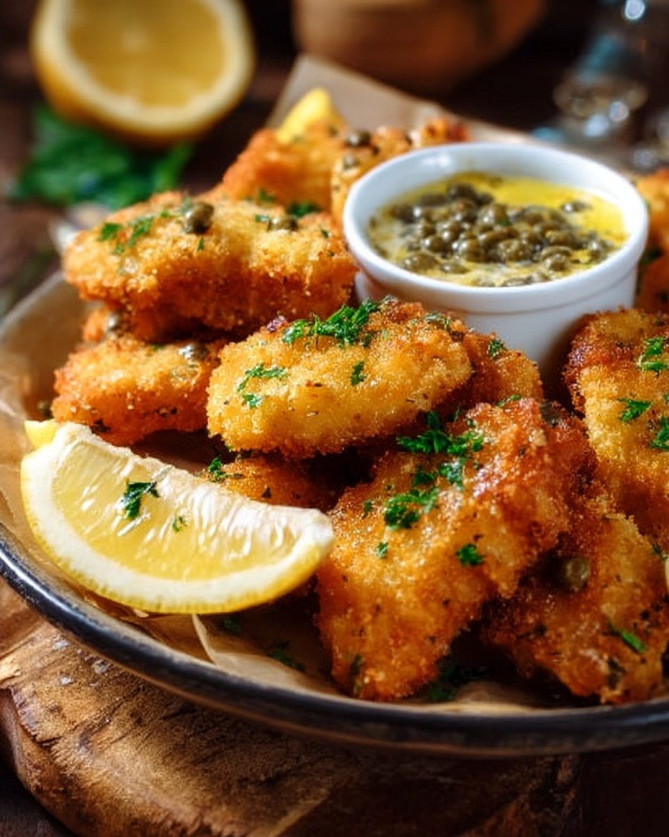 Golden Chicken Nuggets with Lemony Piccata