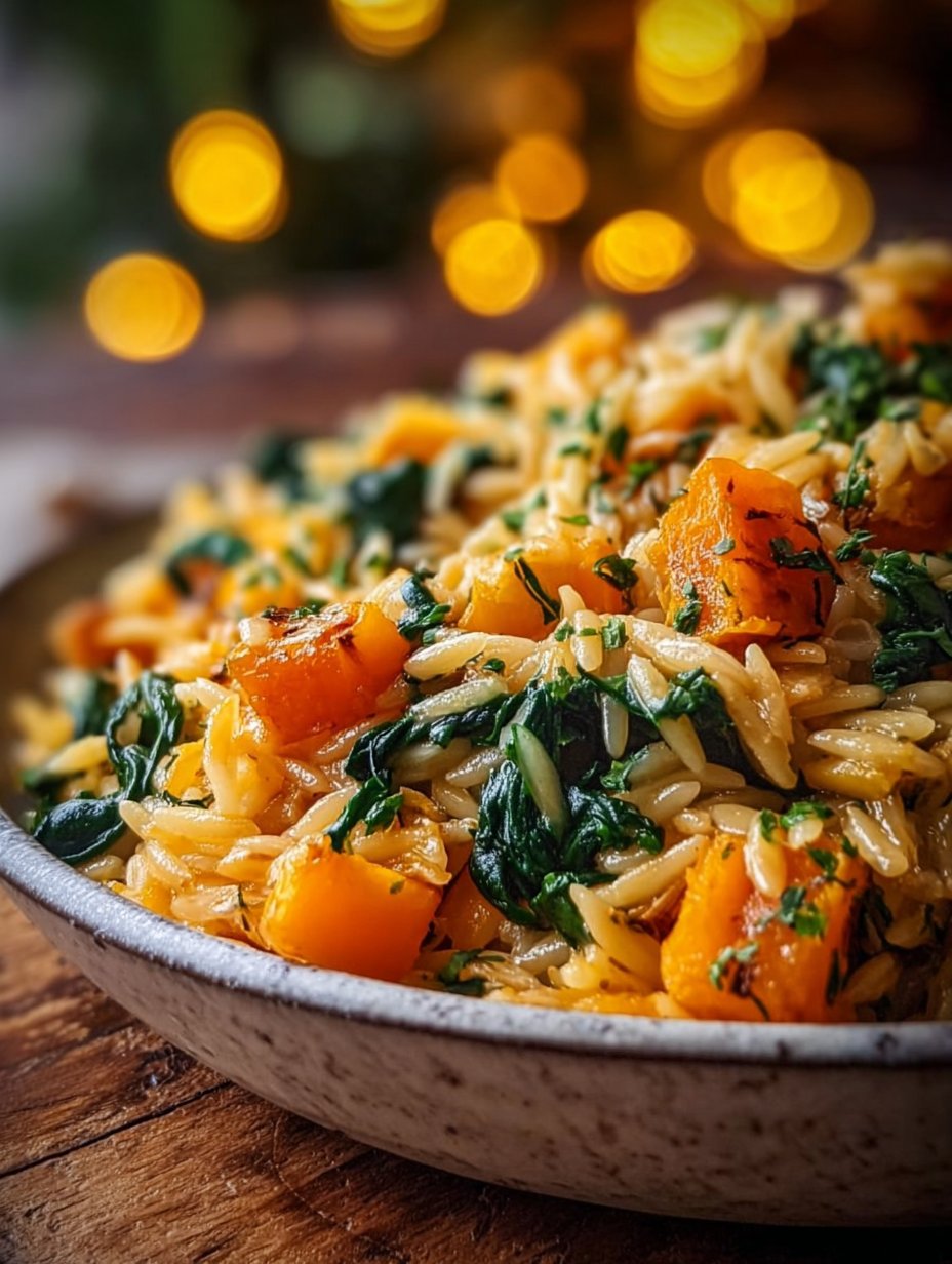 Butternut Squash and Spinach Orzo