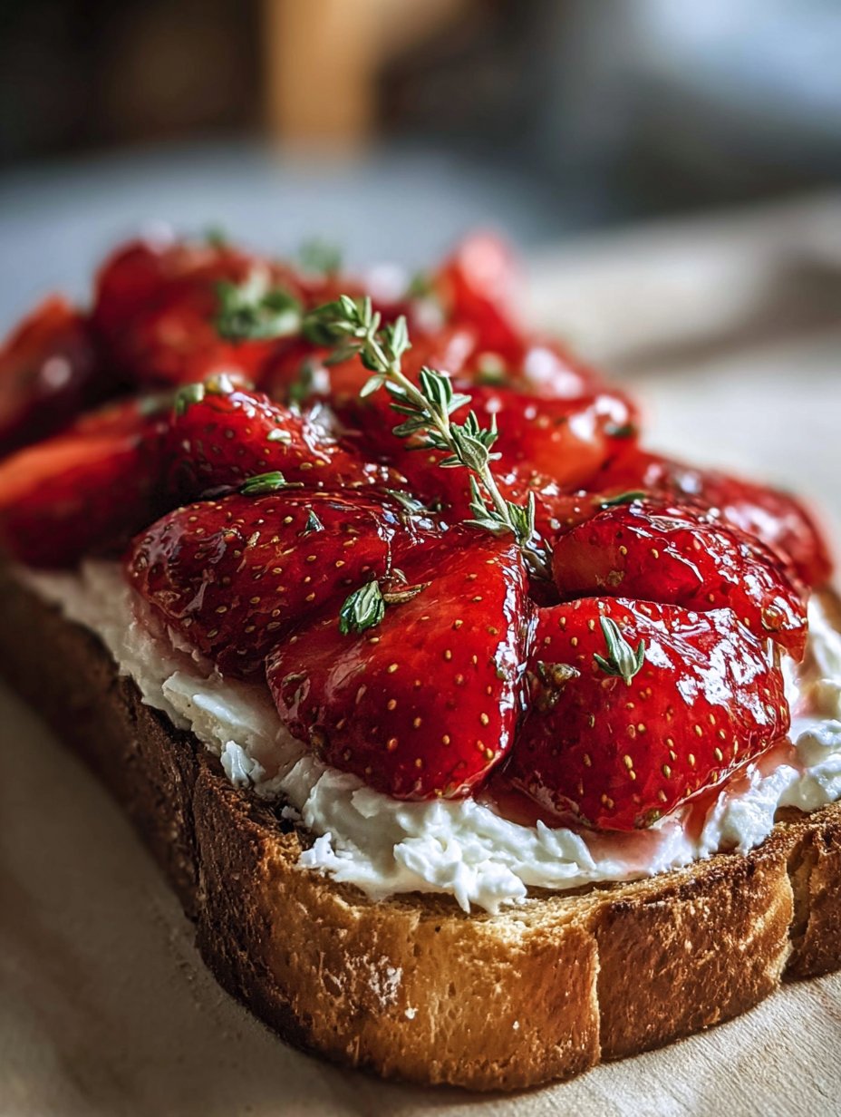 Roasted Strawberry Whipped Ricotta Toast Recipe
