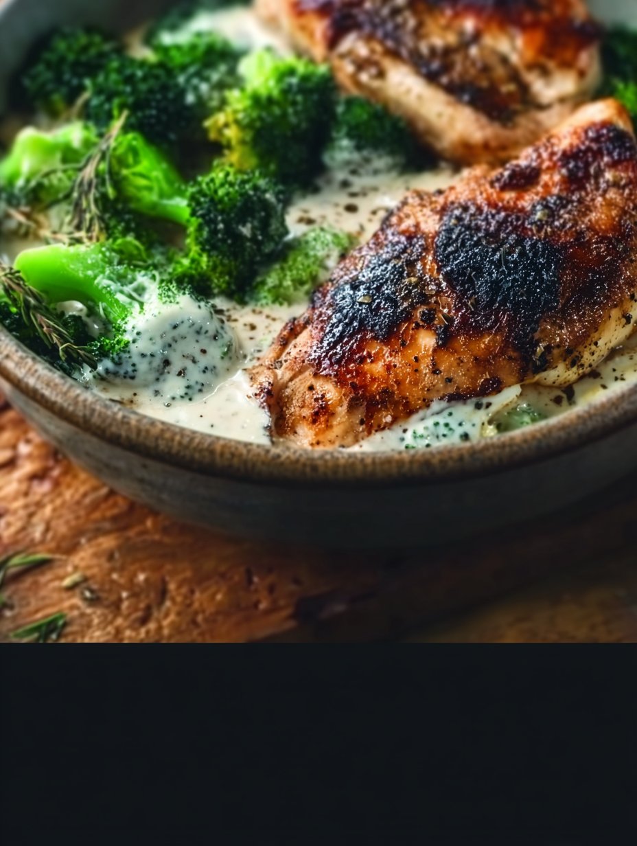 Grilled Chicken & Broccoli Bowls with Creamy Garlic Sauce Recipe