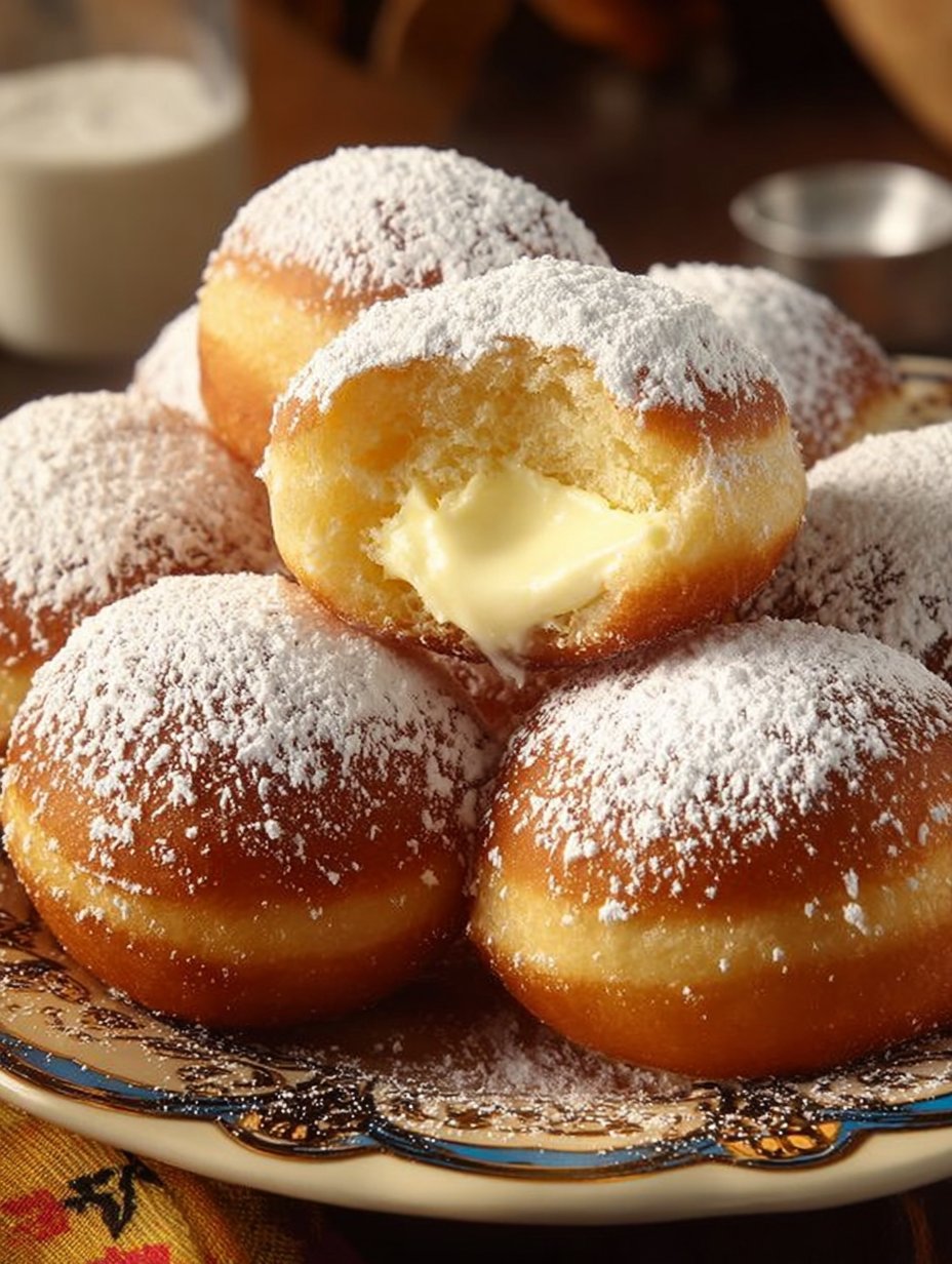 Italian Cream-Filled Doughnuts