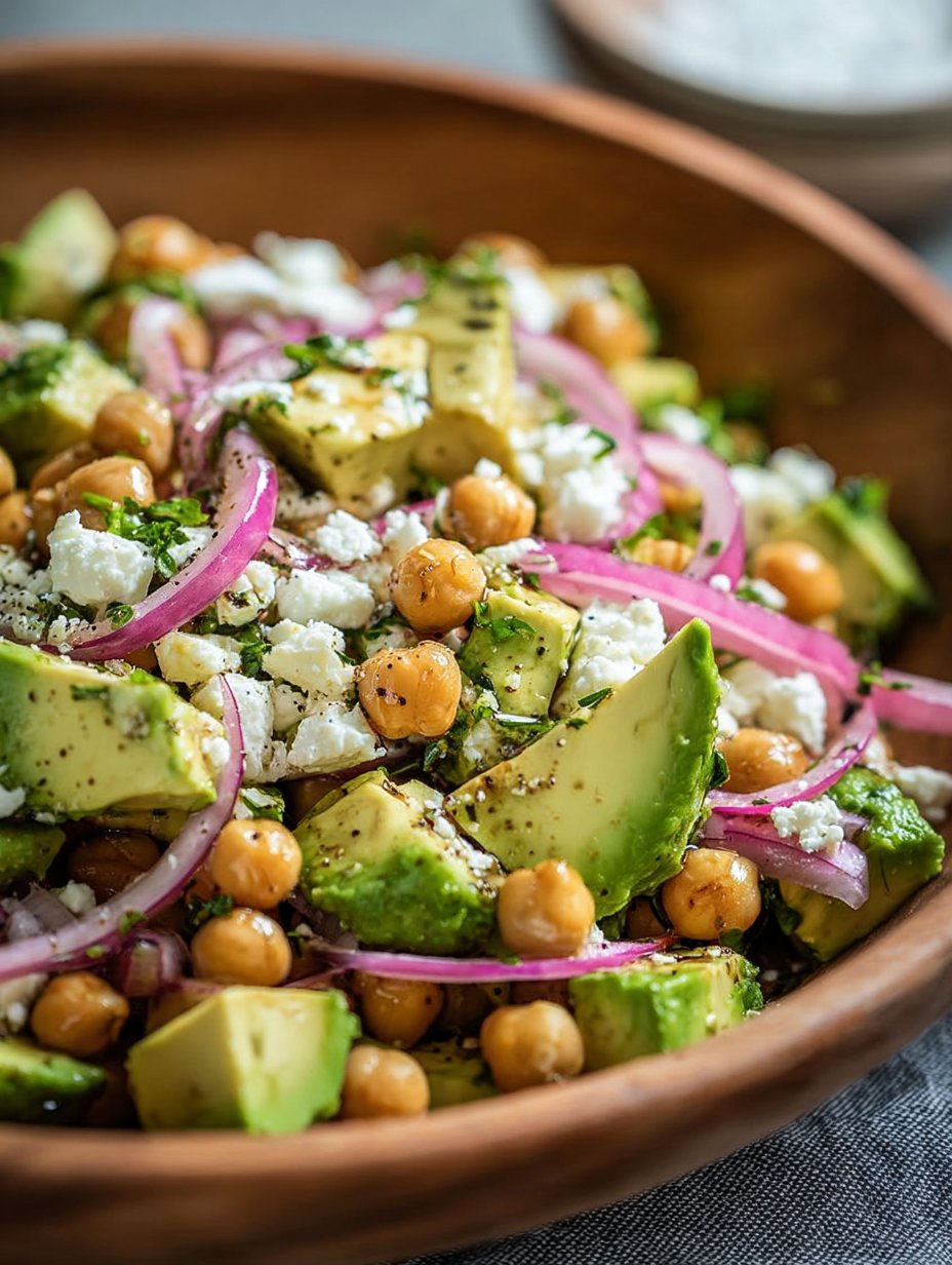 Chickpea Feta Avocado Salad