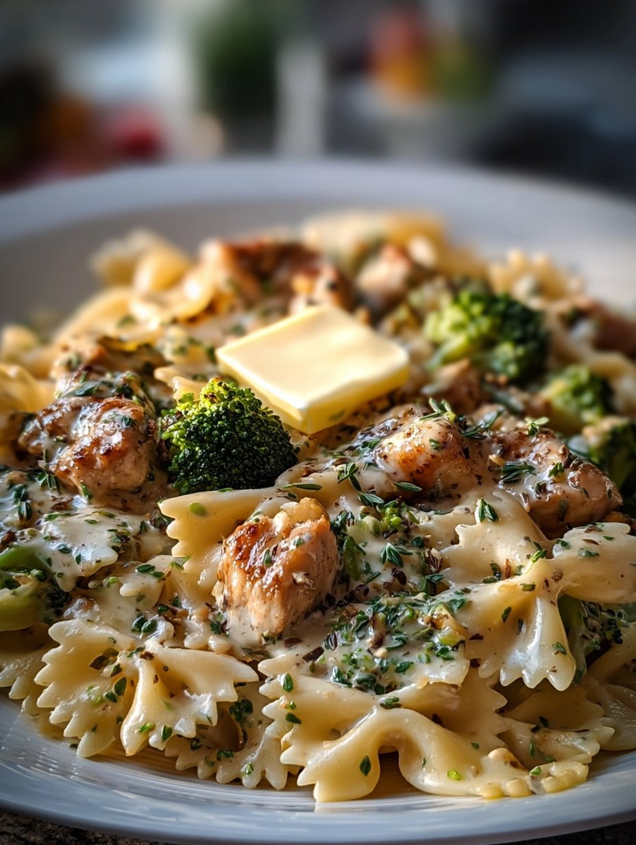 Cowboy Butter Lemon Bowtie Chicken with Broccoli Recipe