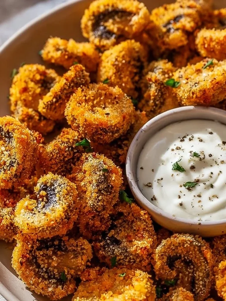 Delicious air fryer ranch mushrooms served in a bowl