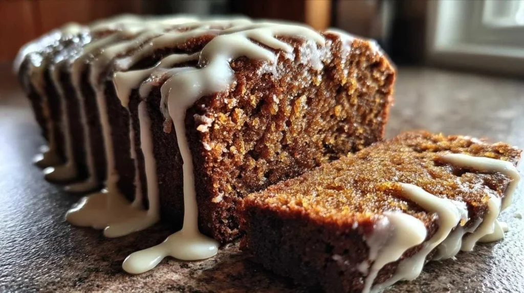 Delicious spiced gingerbread loaf, freshly baked and ready for the holidays.