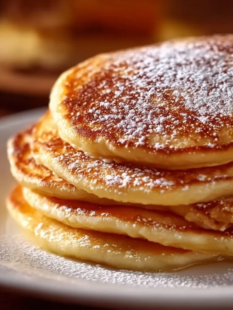 Fluffy Apple Yogurt Pancakes served with syrup and fresh apples
