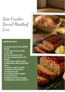 Delicious Cracker Barrel Meatloaf served with sides