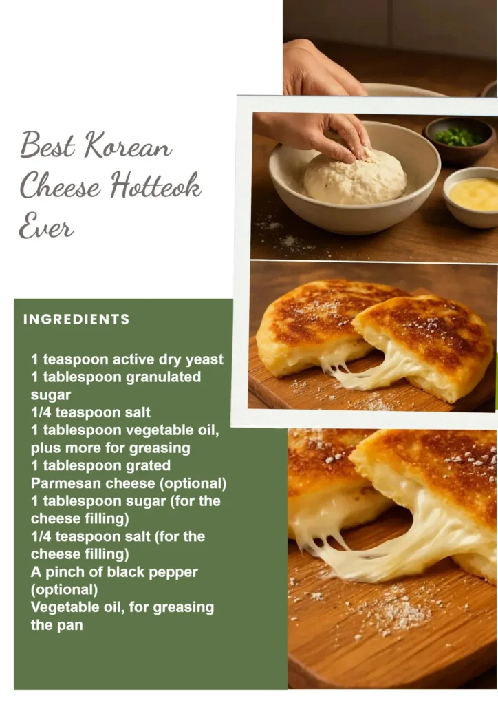 Delicious Korean Cheese Hotteok served hot with gooey cheese filling