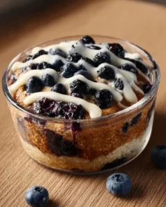 Blueberry Muffin Bowl topped with fresh blueberries and a sprinkle of sugar