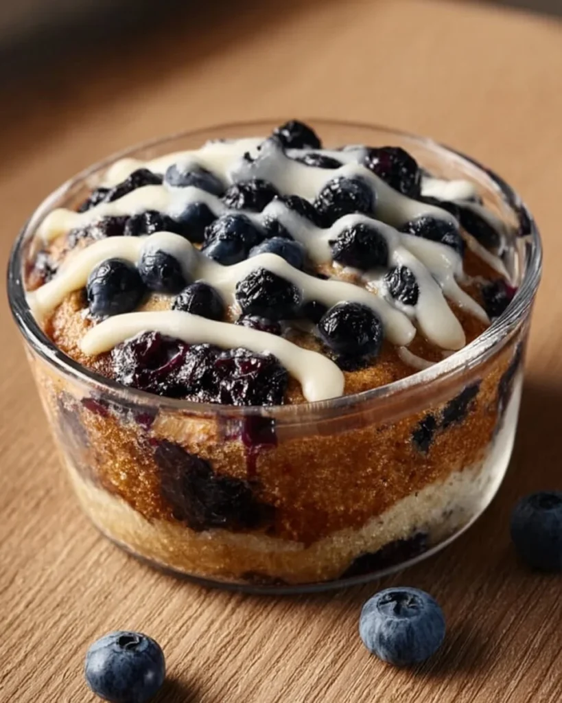 Blueberry Muffin Bowl topped with fresh blueberries and a sprinkle of sugar