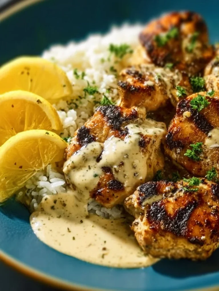Creamy lemon butter chicken dish with crispy zucchini on a plate