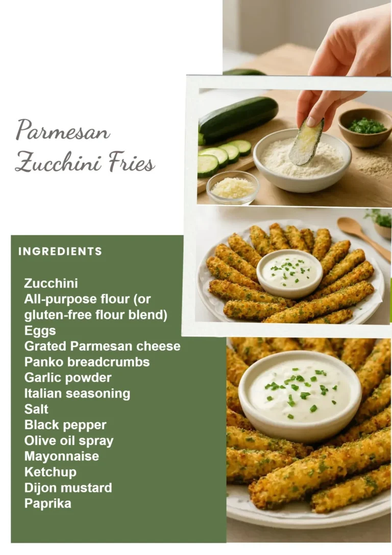 A plate of crispy Parmesan Zucchini Fries garnished with herbs